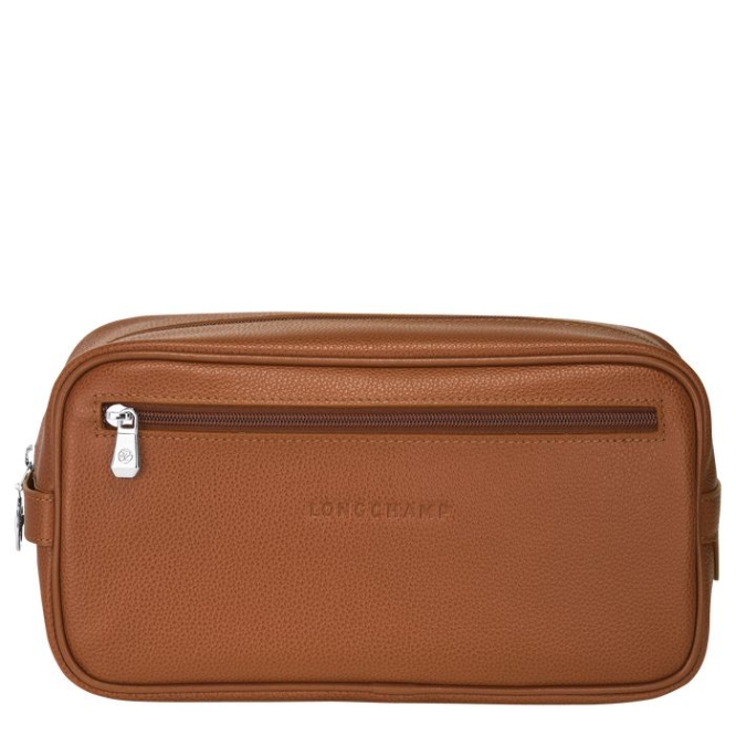 Brown Longchamp Le Foulonné Men\'s Toiletry Bags | US-4698MKI