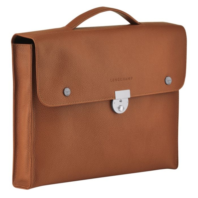 Brown Longchamp Le Foulonné S Men's Document Holders | US-8370MEC