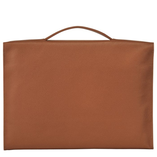 Brown Longchamp Le Foulonné S Men's Document Holders | US-8370MEC