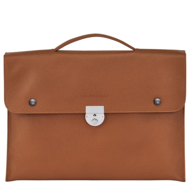 Brown Longchamp Le Foulonné S Men\'s Document Holders | US-8370MEC