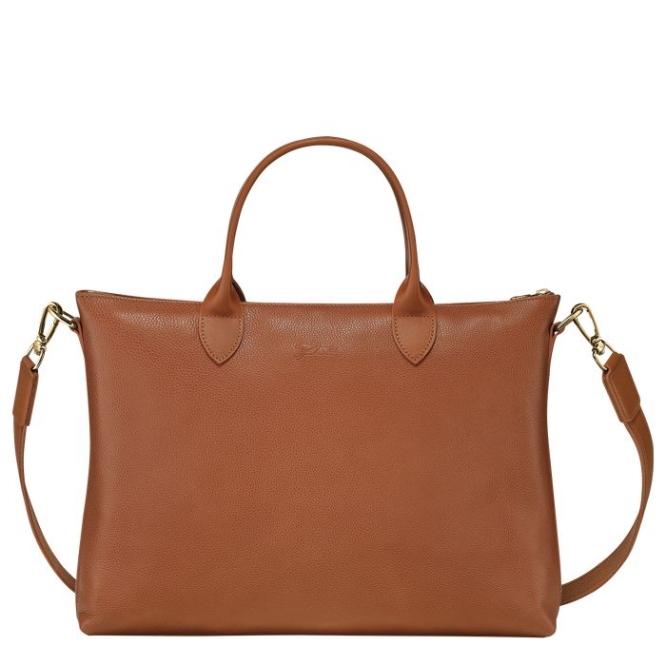 Brown Longchamp Le Foulonné S Women's Document Holders | US-4652OXB