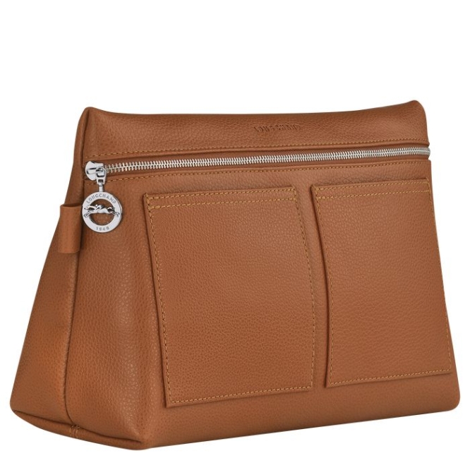 Brown Longchamp Le Foulonné Women's Toiletry Bags | US-6307RDZ