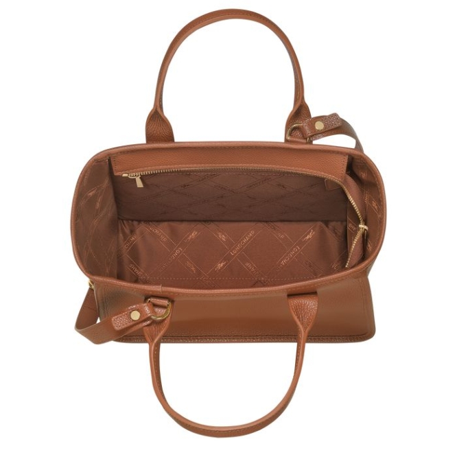 Brown Longchamp Le Foulonné Women's Top-handle Bags | US-3704CTM