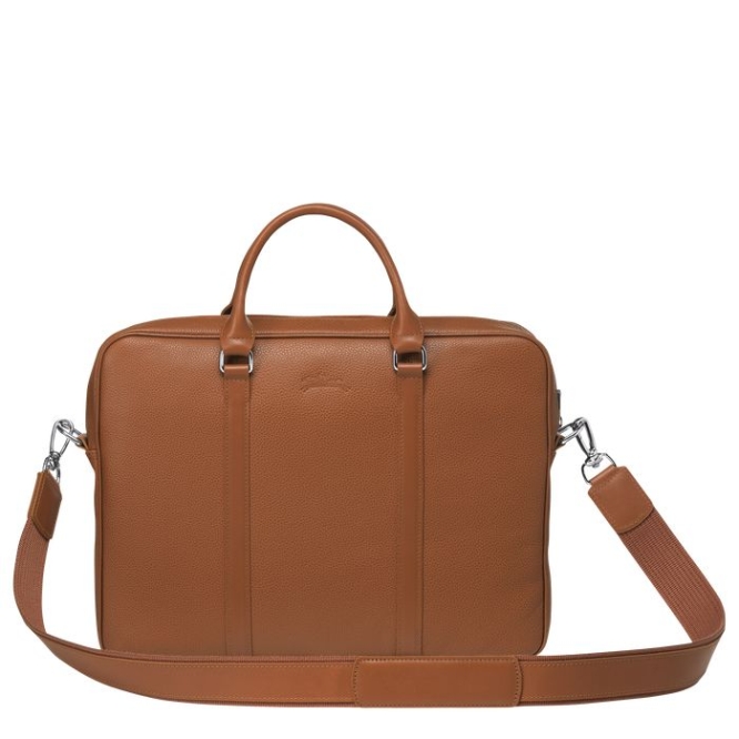 Brown Longchamp Le Foulonné XS Men's Document Holders | US-2487OEJ