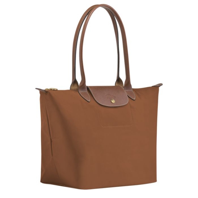 Brown Longchamp Le Pliage Original L Women's Shoulder Bags | US-9528CMW