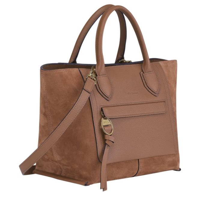 Brown Longchamp Mailbox M Women's Top-handle Bags | US-1039YGF