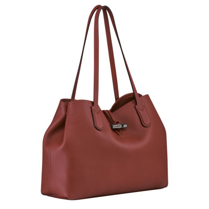 Brown Longchamp Roseau Essential Women's Shoulder Bags | US-8164NBK