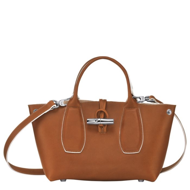 Brown Longchamp Roseau S Women's Top-handle Bags | US-8731SPB