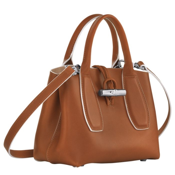 Brown Longchamp Roseau S Women's Top-handle Bags | US-8731SPB