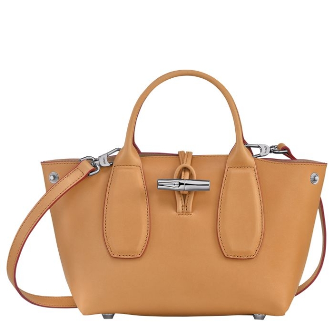 Brown Longchamp Roseau S Women's Top-handle Bags | US-9743JKG