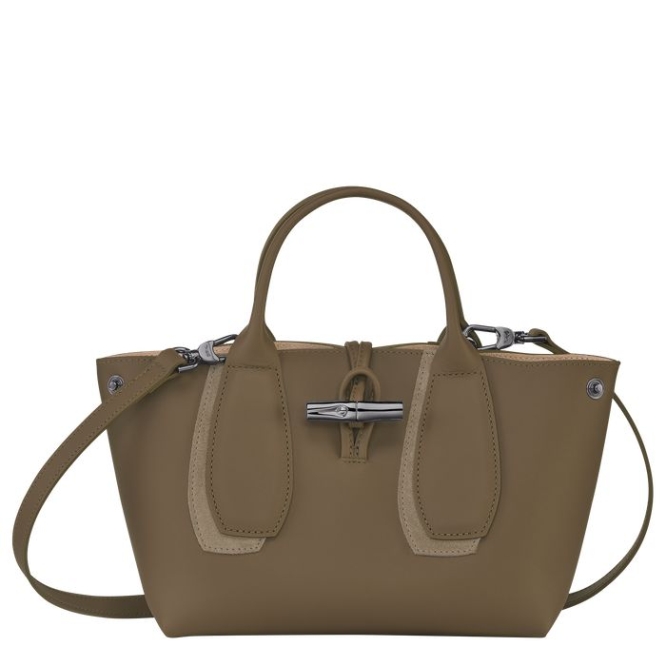 Brown Longchamp Roseau Shadow S Women's Top-handle Bags | US-6172ZTJ