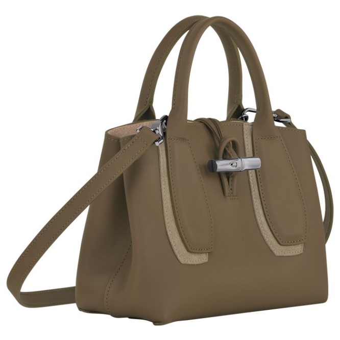 Brown Longchamp Roseau Shadow S Women's Top-handle Bags | US-6172ZTJ