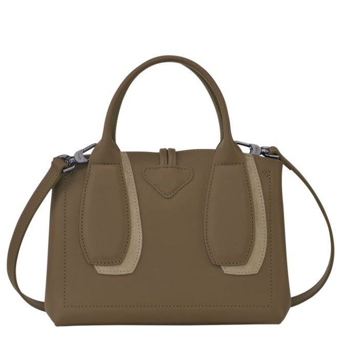 Brown Longchamp Roseau Shadow S Women's Top-handle Bags | US-6172ZTJ