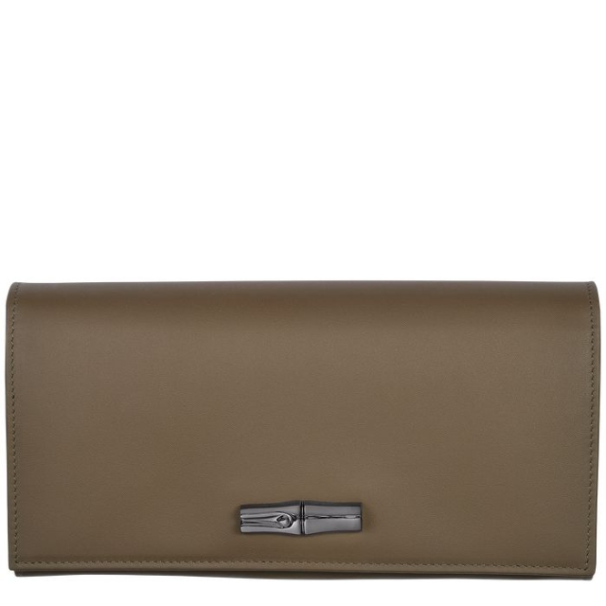 Brown Longchamp Roseau Shadow Women\'s Wallets | US-6087RHJ