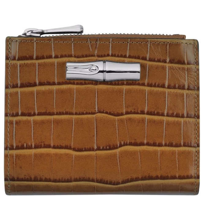 Brown Longchamp Roseau Women\'s Wallets | US-9307LDR