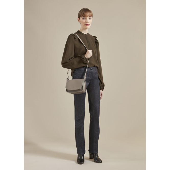 Grey Longchamp Le Foulonné S Women's Crossbody Bags | US-8340GSR