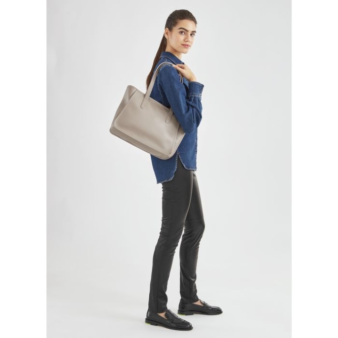 Grey Longchamp Le Foulonné Women's Shoulder Bags | US-0593EPK