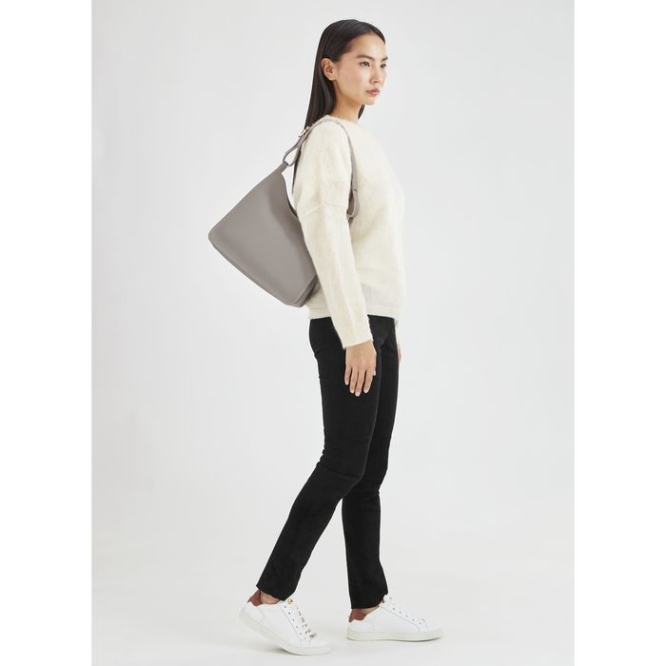 Grey Longchamp Le Foulonné Women's Shoulder Bags | US-9081SFG