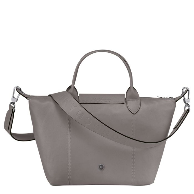 Grey Longchamp Le Pliage Cuir S Women's Top-handle Bags | US-8572ZYF