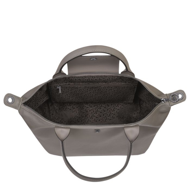 Grey Longchamp Le Pliage Cuir S Women's Top-handle Bags | US-8572ZYF