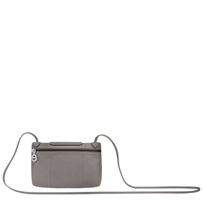 Grey Longchamp Le Pliage Cuir Women's Crossbody Bags | US-4198YFZ