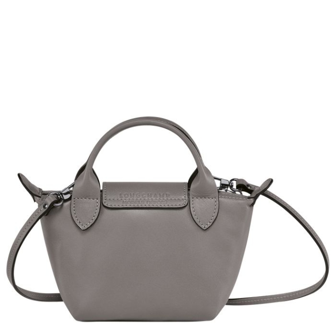 Grey Longchamp Le Pliage Cuir Women's Crossbody Bags | US-7693LPF