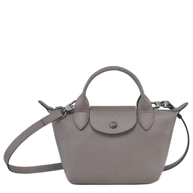 Grey Longchamp Le Pliage Cuir XS Women\'s Top-handle Bags | US-9265WNL