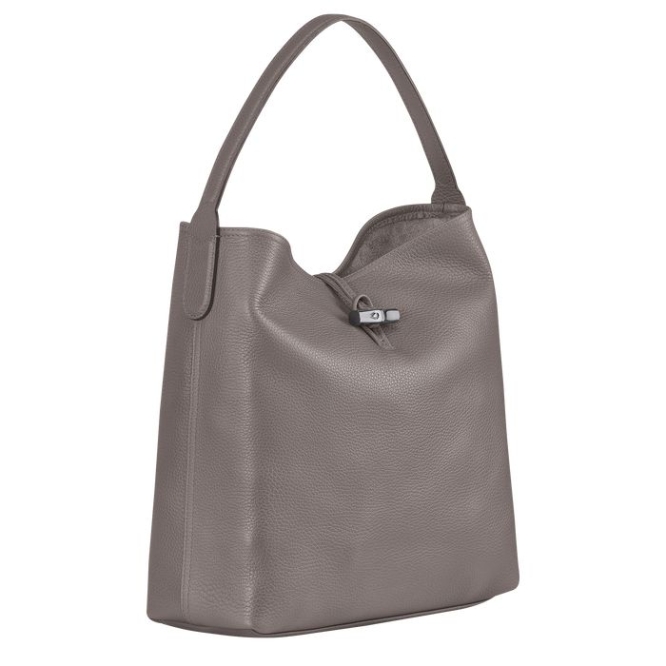 Grey Longchamp Roseau Essential Women's Shoulder Bags | US-1628BPN