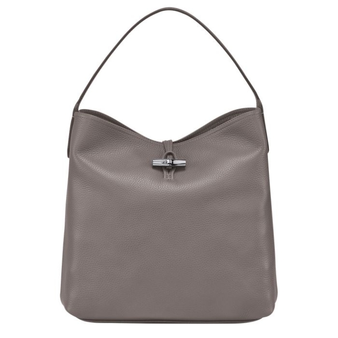 Grey Longchamp Roseau Essential Women\'s Shoulder Bags | US-1628BPN