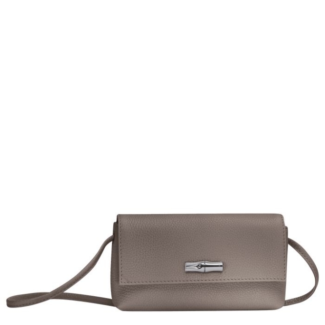 Grey Longchamp Roseau Essential Women\'s Pouches & Cases | US-5792QZV