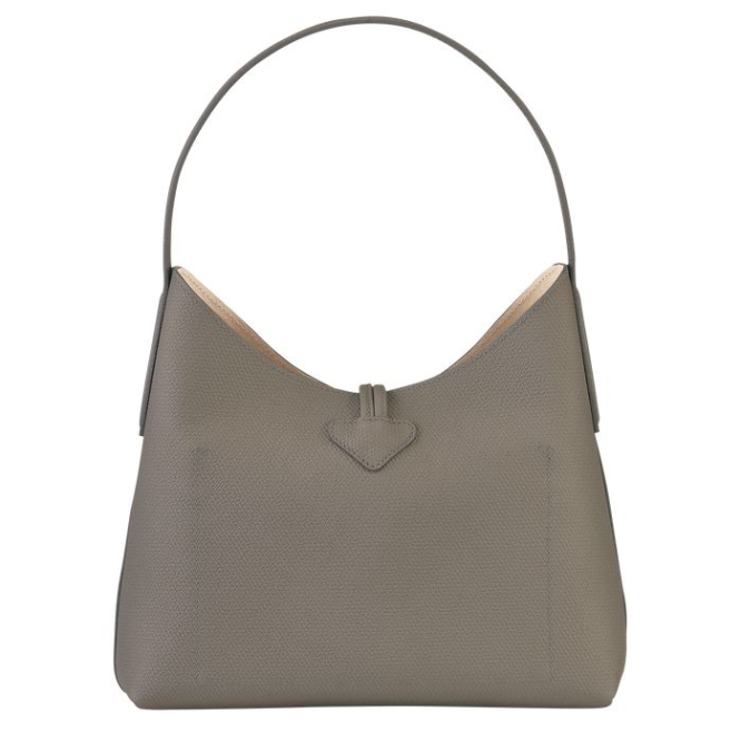 Grey Longchamp Roseau M Women's Shoulder Bags | US-0673IWS