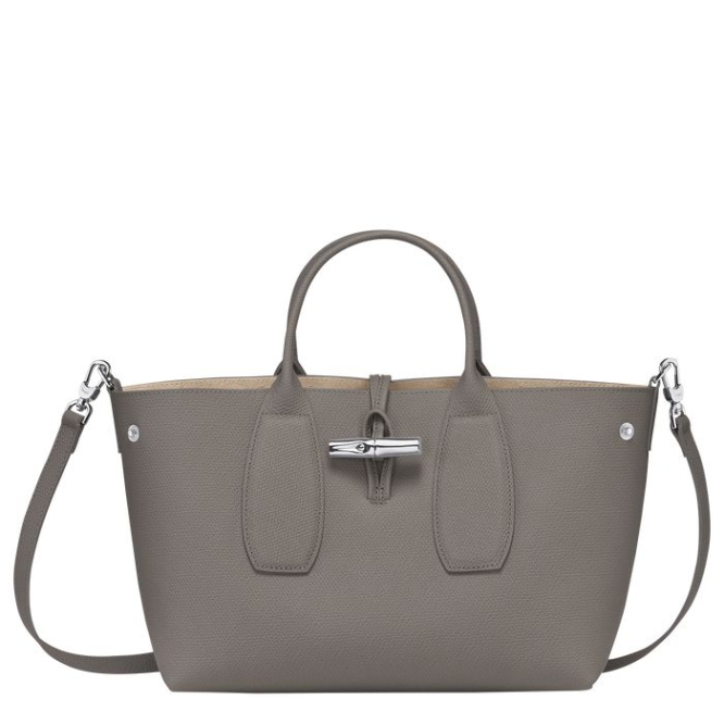 Grey Longchamp Roseau M Women's Top-handle Bags | US-4507OAH