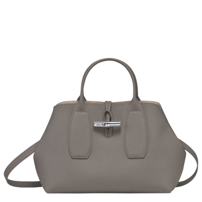 Grey Longchamp Roseau M Women\'s Top-handle Bags | US-4507OAH