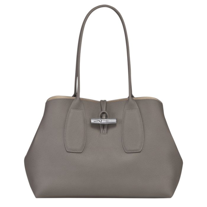 Grey Longchamp Roseau Women\'s Shoulder Bags | US-1925NLQ