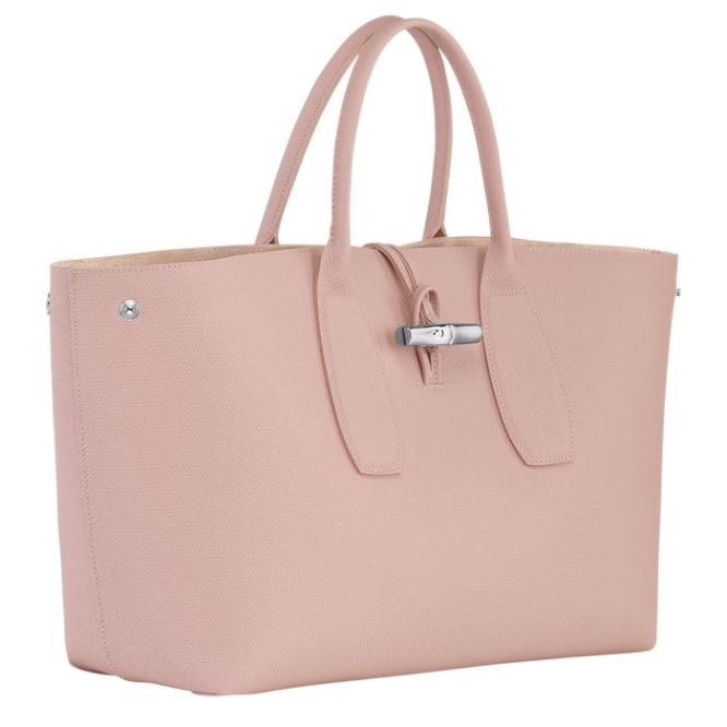 Light Pink Longchamp Roseau L Women's Top-handle Bags | US-0257QIP