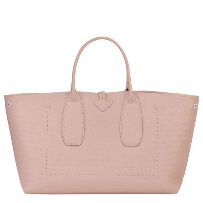 Light Pink Longchamp Roseau L Women's Top-handle Bags | US-0257QIP