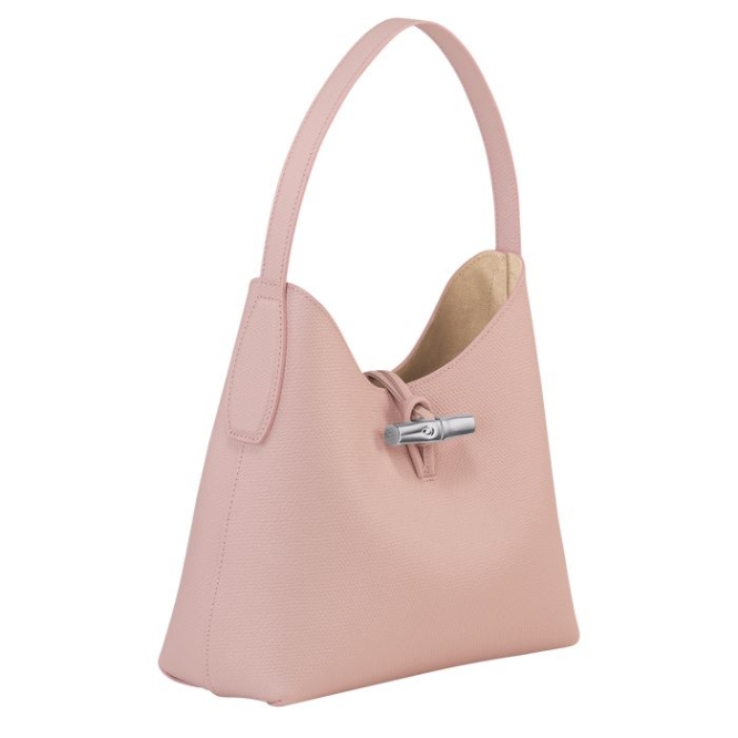 Light Pink Longchamp Roseau M Women's Shoulder Bags | US-9378CEM