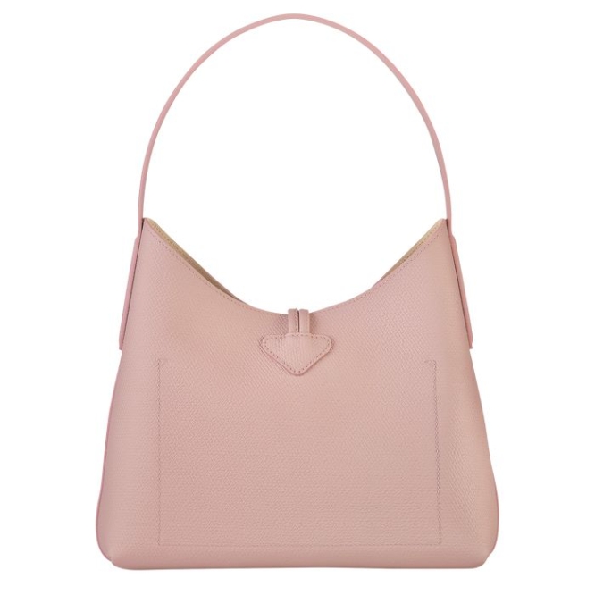 Light Pink Longchamp Roseau M Women's Shoulder Bags | US-9378CEM