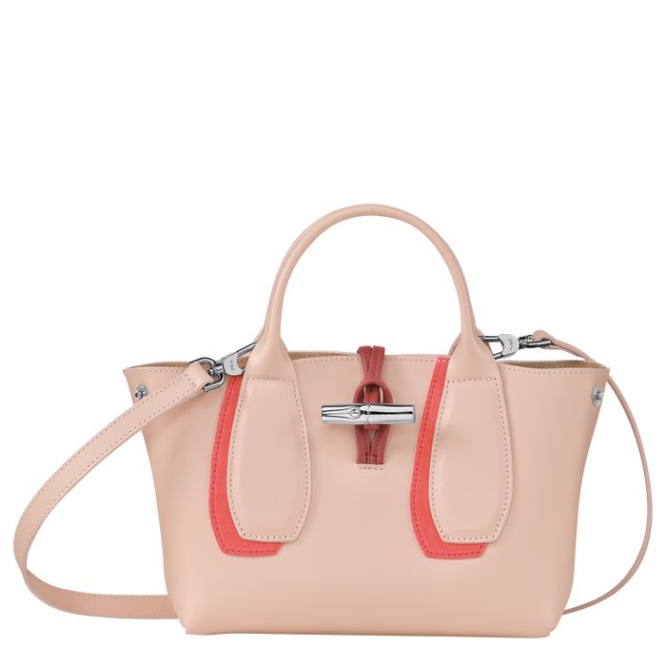 Light Pink Longchamp Roseau Shadow S Women's Top-handle Bags | US-6508RFX