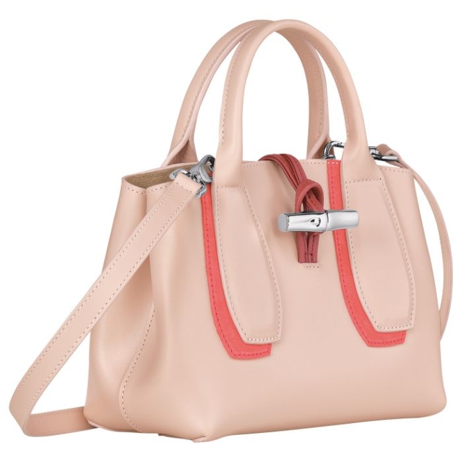 Light Pink Longchamp Roseau Shadow S Women's Top-handle Bags | US-6508RFX