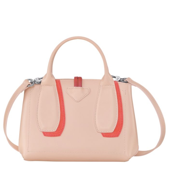 Light Pink Longchamp Roseau Shadow S Women's Top-handle Bags | US-6508RFX