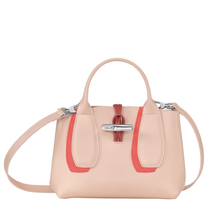 Light Pink Longchamp Roseau Shadow S Women\'s Top-handle Bags | US-6508RFX