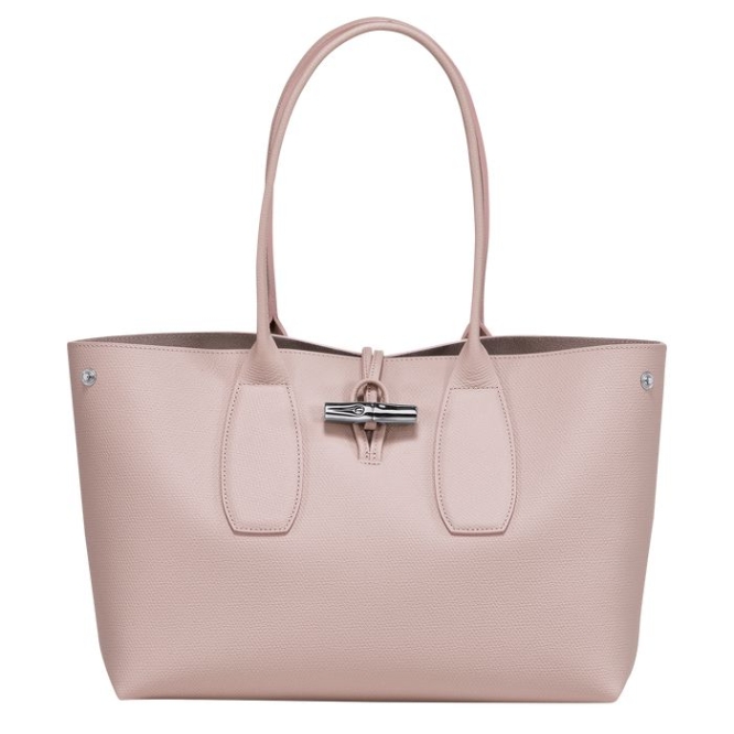 Light Pink Longchamp Roseau Women's Shoulder Bags | US-1970XJP