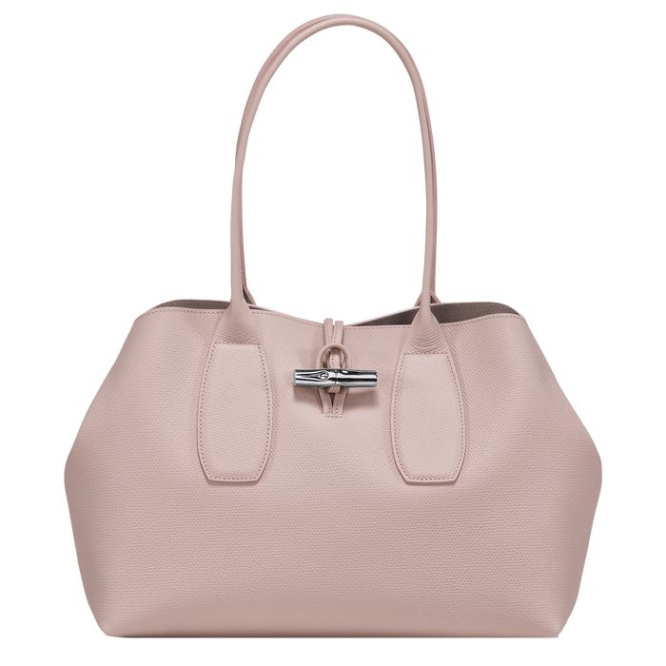 Light Pink Longchamp Roseau Women\'s Shoulder Bags | US-1970XJP