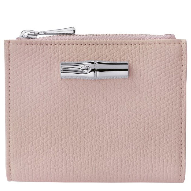 Light Pink Longchamp Roseau Women\'s Wallets | US-0815LPI