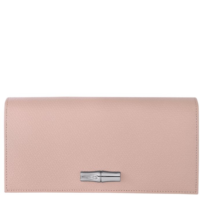 Light Pink Longchamp Roseau Women\'s Wallets | US-4591DTI