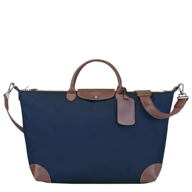 Navy Longchamp Boxford L Women\'s Travel Bags | US-4938FMC