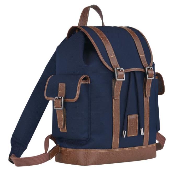 Navy Longchamp Boxford Men's Backpacks | US-1536NBV