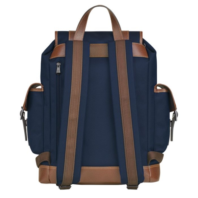 Navy Longchamp Boxford Men's Backpacks | US-1536NBV