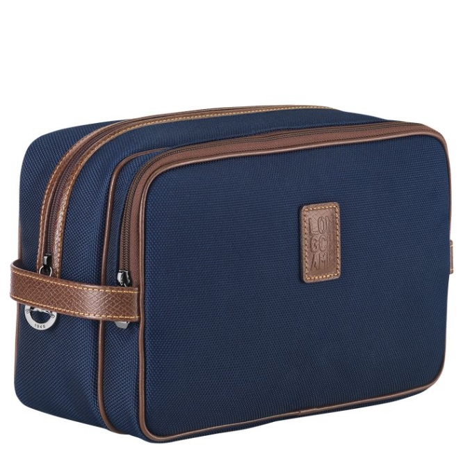 Navy Longchamp Boxford Men's Toiletry Bags | US-9621QSM